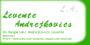 levente andrejkovics business card